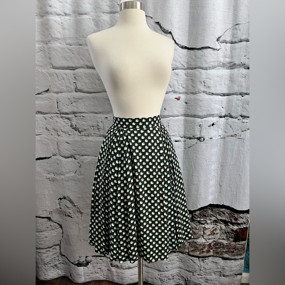 Orla Kiely Hipstich Aline Pleated Skirt with Pockets Heart Love Pattern - Picture 3 of 10